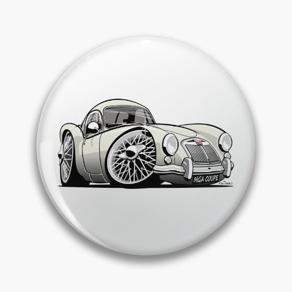 Aperçu de l'œuvre MG MGA coupé caricature blanc créée et vendue par car2oonz.