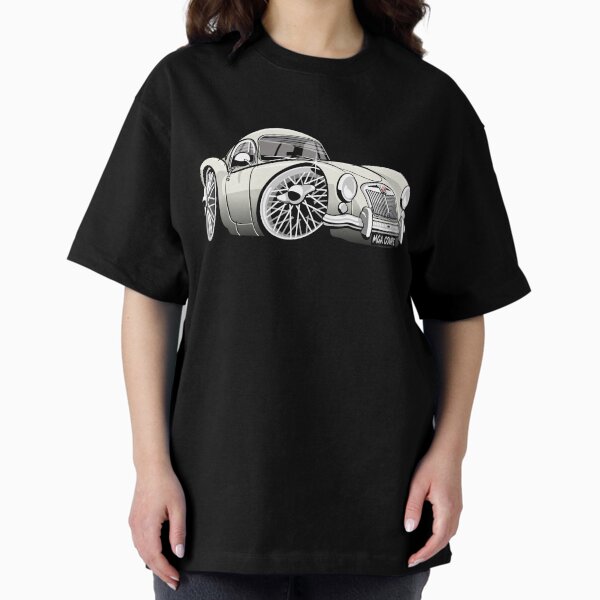 Item preview, MG MGA coupe caricature white designed and sold by car2oonz.