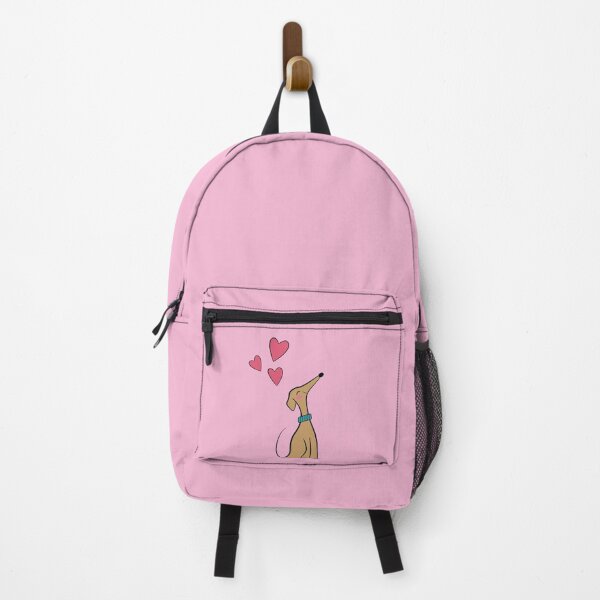 Item preview, Drawing of a greyhound in love with pink background designed and sold by Martapp.