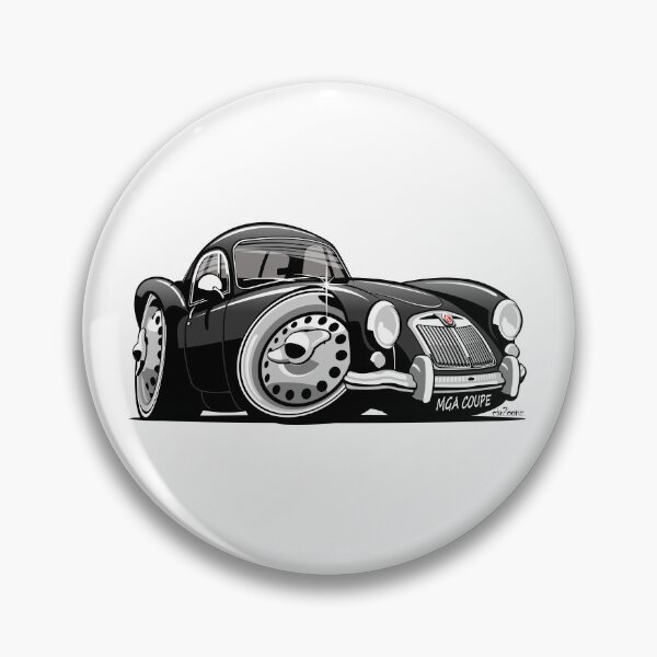 Artikelvorschau, MG MGA Coupé Karikatur schwarz entworfen und verkauft von car2oonz.