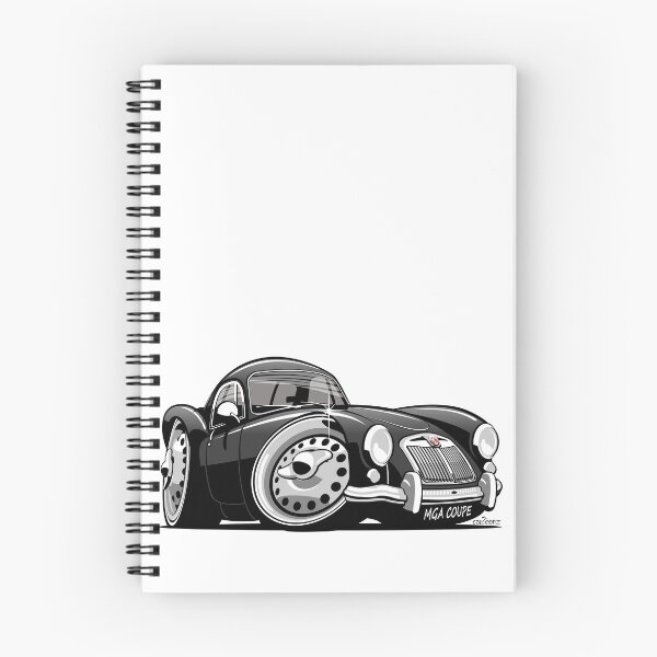 Artikelvorschau, MG MGA Coupé Karikatur schwarz entworfen und verkauft von car2oonz.