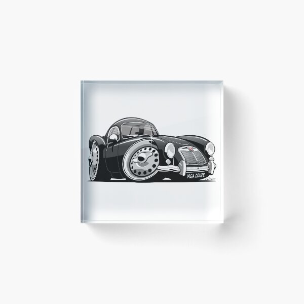 Artikelvorschau, MG MGA Coupé Karikatur schwarz entworfen und verkauft von car2oonz.