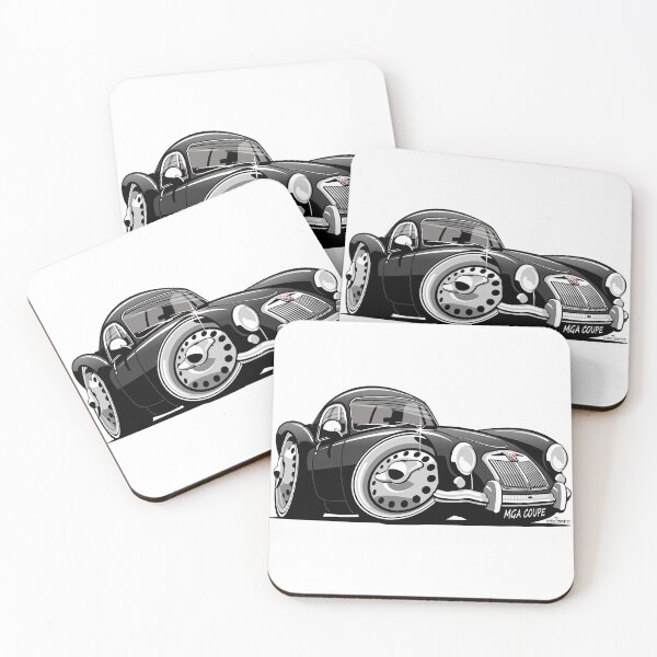 Artikelvorschau, MG MGA Coupé Karikatur schwarz entworfen und verkauft von car2oonz.