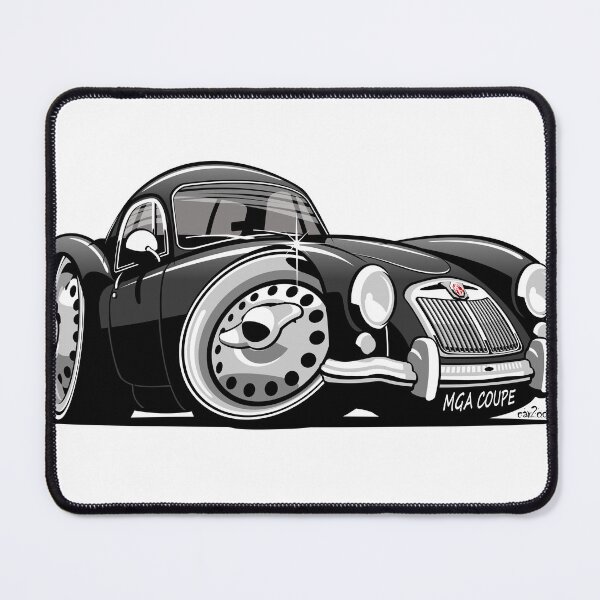 Artikelvorschau, MG MGA Coupé Karikatur schwarz entworfen und verkauft von car2oonz.