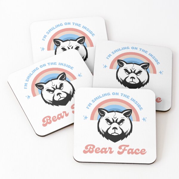 Item preview, Bear Face Rainbow - LGBT Humour - I'm smiling on the inside designed and sold by BearLoveDesign.