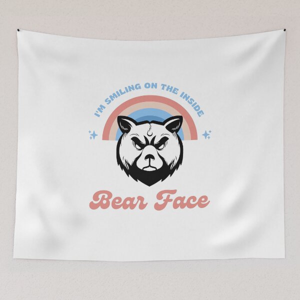 Item preview, Bear Face Rainbow - LGBT Humour - I'm smiling on the inside designed and sold by BearLoveDesign.