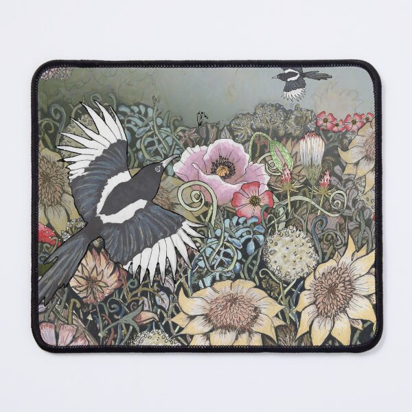 Item preview, Two Magpies in a wild garden designed and sold by WildBirdArt.