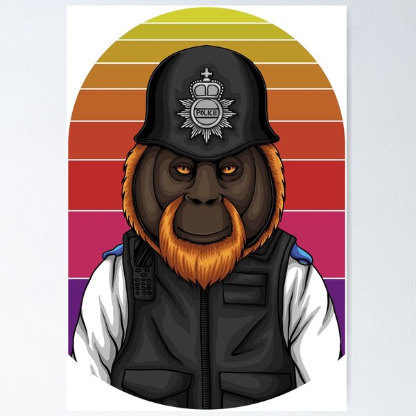 Item preview, police orangutan designed and sold by Marketmg.