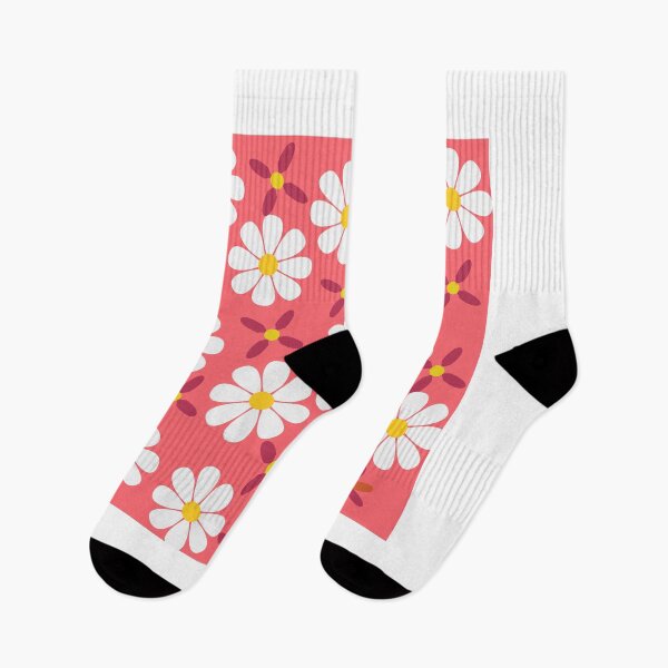 Item preview, 60s Retro Vintage Flowers Sixties Daisies Pink Pale Flowers on Pink designed and sold by fairy-taler.