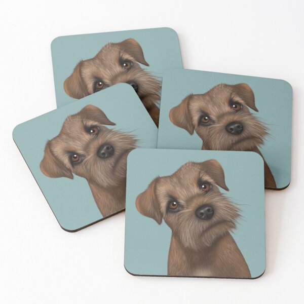 Item preview, Border Terrier on Blue designed and sold by Kittys-Art.