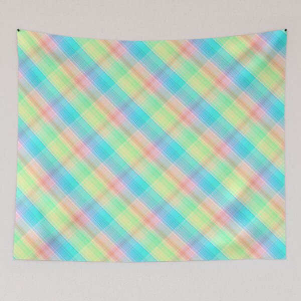 Item preview, bright yellow and blue clark plaid  designed and sold by Rawan Alghunmien.