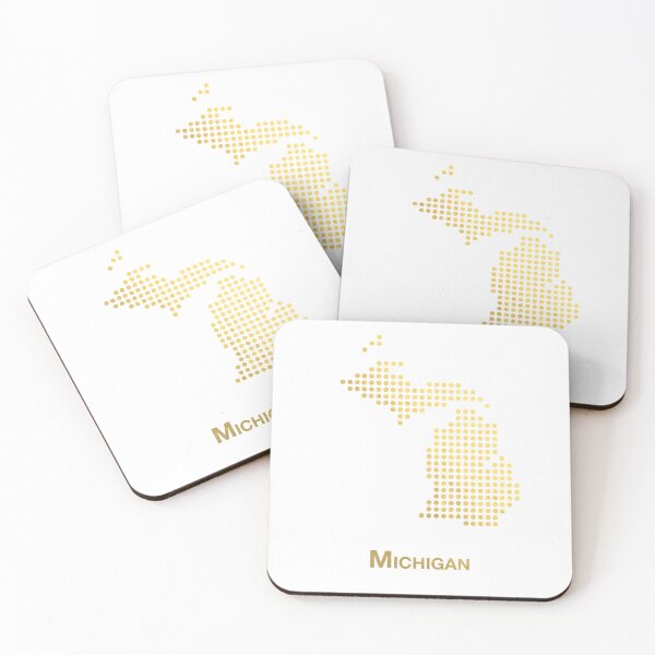 Item preview, Michigan gold dotted map designed and sold by captaingursel.