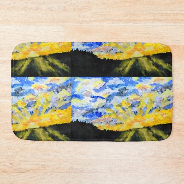 Item preview, Sunset Burst In Blue and Yellow, watercolor painting  designed and sold by MagicGnome47.