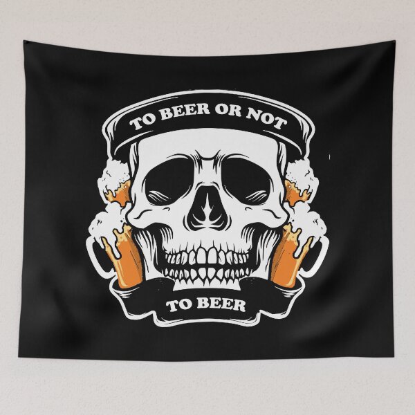 Item preview, To beer or not to beer Hamlet skull with four glasses designed and sold by Byfab.