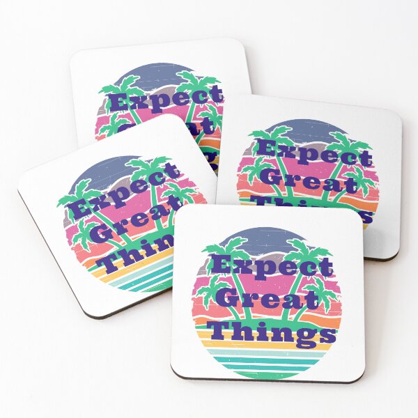 Item preview, Expect Great Things with Palm Trees And Sunset designed and sold by Craftynistia.