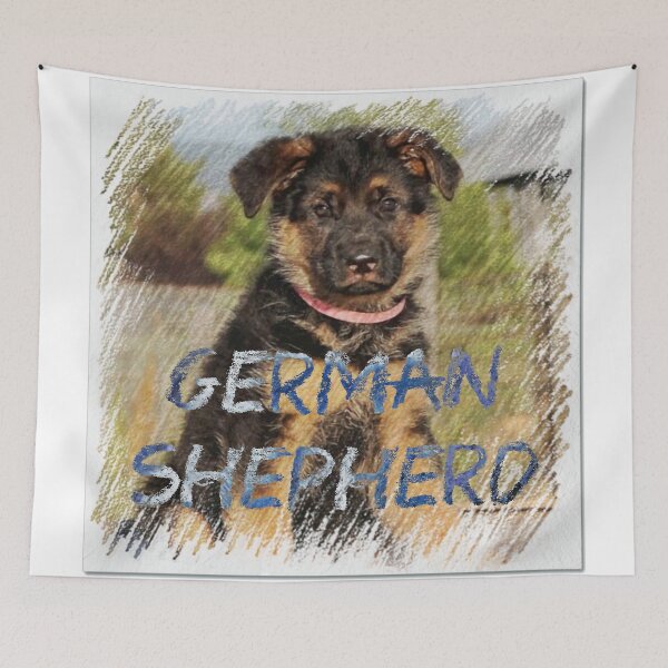 Item preview, Cachorro de pastor alemán en crayón designed and sold by rgbguy.