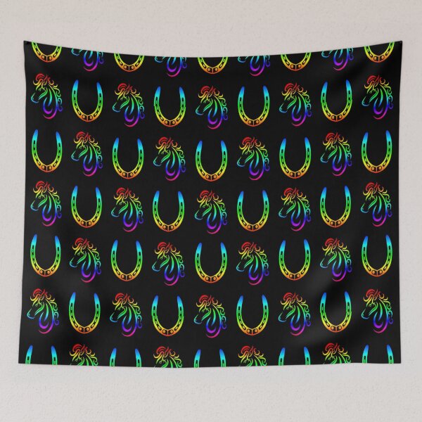 Item preview, Rainbow Color Horse and Horseshoe Pattern designed and sold by CharJens.
