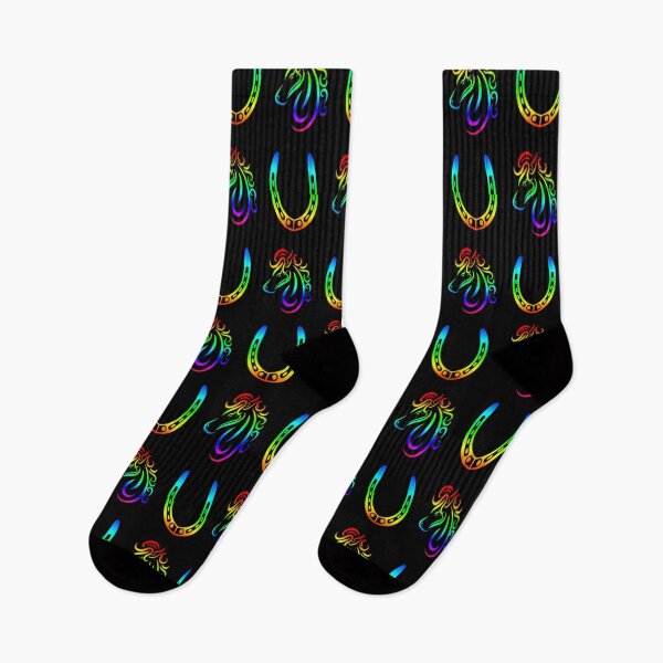 Item preview, Rainbow Color Horse and Horseshoe Pattern designed and sold by CharJens.