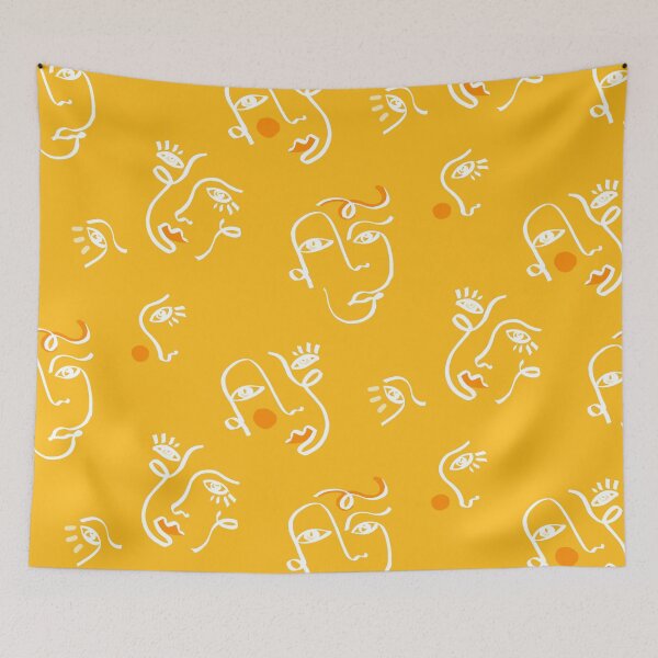 Artikelvorschau, Marigold Abstract Faces entworfen und verkauft von Carolina Diaz.