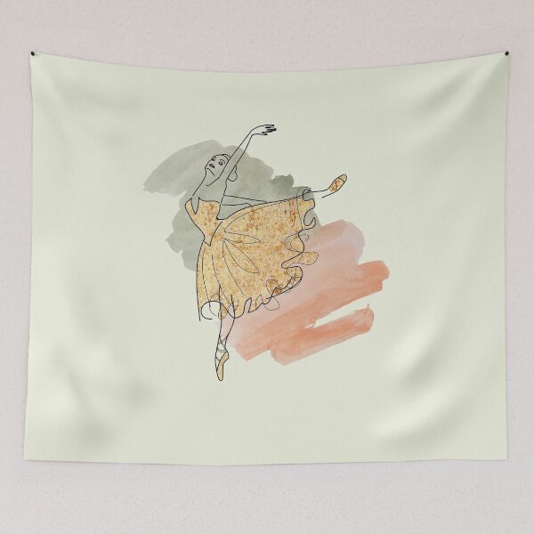 Item preview, Watercolor Ballerina Line Art on Glitter dress designed and sold by M-Infinite.