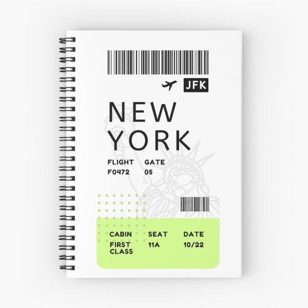 Item preview, NEW YORK Plane ticket designed and sold by Rocky Designs.