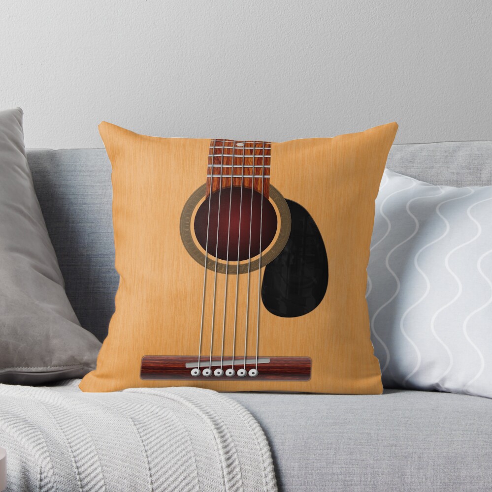 Acoustic Guitar Throw Pillow