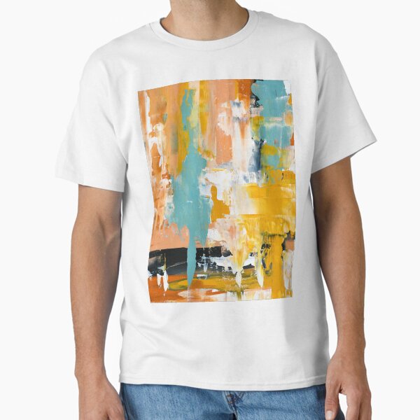 For Charlie: A bright, peaceful abstract painting in mustard yellow, desert pink, and muted blue by Alyssa Hamilton Art Classic T-Shirt