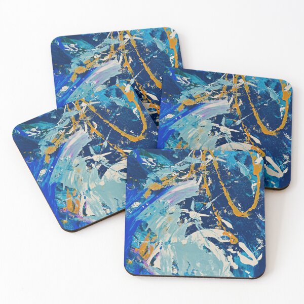 Item preview, For Katie: A pretty, vibrant abstract piece in royal blue and orange by Alyssa Hamilton Art  designed and sold by Alyssa Hamilton Art.