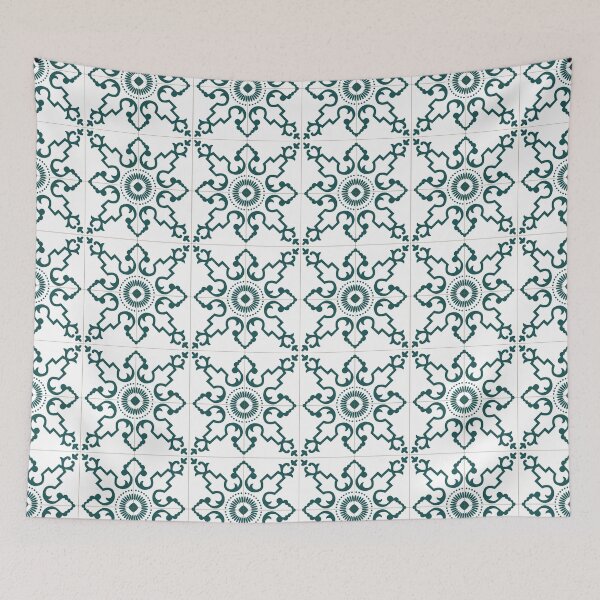 Item preview, Green vines Lisbon Portugal tile pattern designed and sold by arkantus.