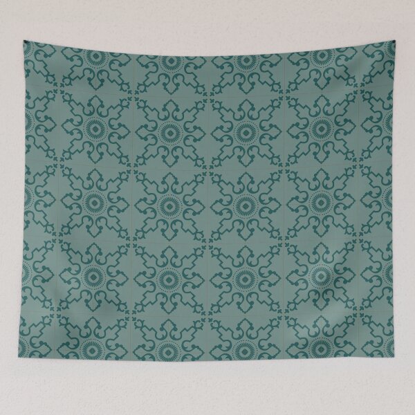 Item preview, Green vines Lisbon Portugal tile pattern designed and sold by arkantus.