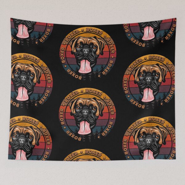 Item preview, Boxer distressed sunset retro dog face design designed and sold by SamRVstore.