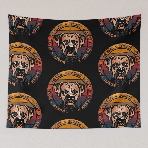 Item preview, Boxer distressed sunset retro dog face design designed and sold by SamRVstore.