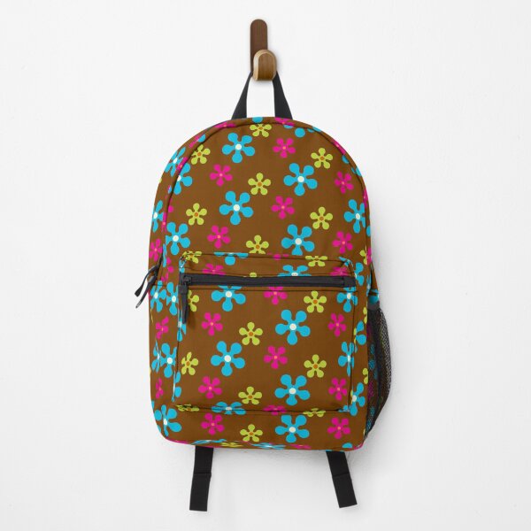 Item preview, 60s Retro Sixties Vintage Hippie Groovy Flowers Brown Chocolate designed and sold by fairy-taler.