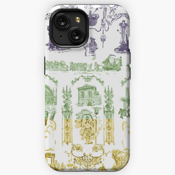 Phone Case - Soft Blue Toile with Chinoiserie Monogram –