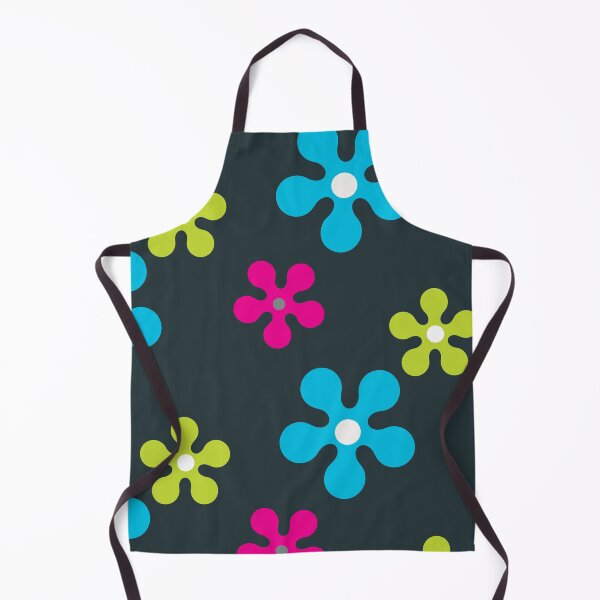 Item preview, 60s Retro Sixties Vintage Hippie Groovy Flores Negro Azul designed and sold by fairy-taler.