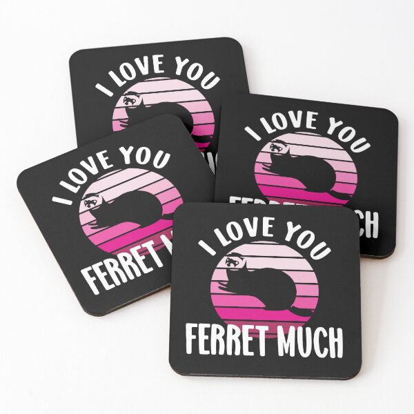Item preview, I Love You Ferret Much Vintage Sunset Valentines for Ferret Lovers Funny designed and sold by DPlumDesign.