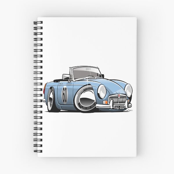 Item preview, MG MGB roadster caricature light blue designed and sold by car2oonz.