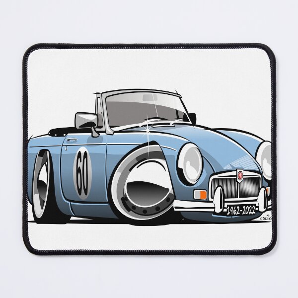 Item preview, MG MGB roadster caricature light blue designed and sold by car2oonz.