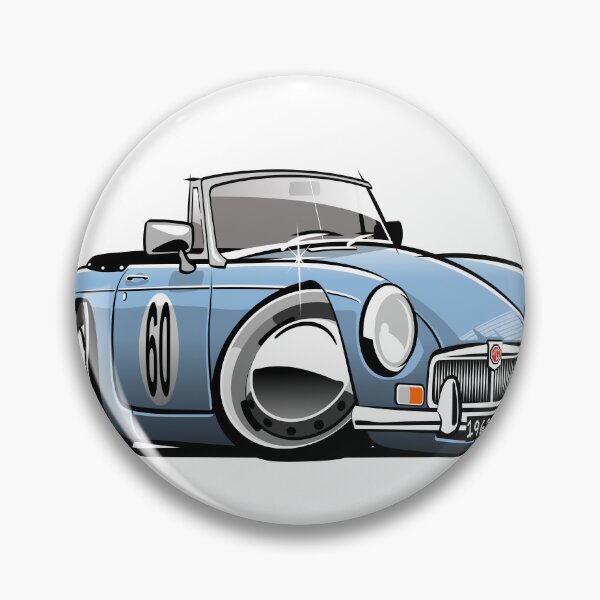 Item preview, MG MGB roadster caricature light blue designed and sold by car2oonz.