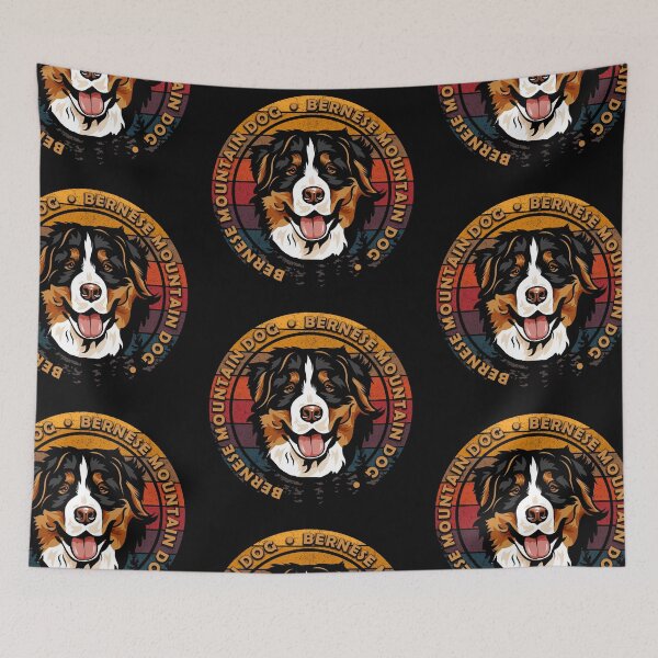 Item preview, Bernese mountain dog distressed sunset retro dog face design designed and sold by SamRVstore.