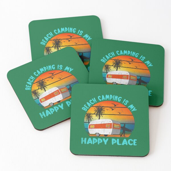 Item preview, Beach Camping Is My Happy Place - Camping Surfing Camper RV designed and sold by checkertonetees.