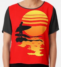 Surfing Sunrise Chiffon Top