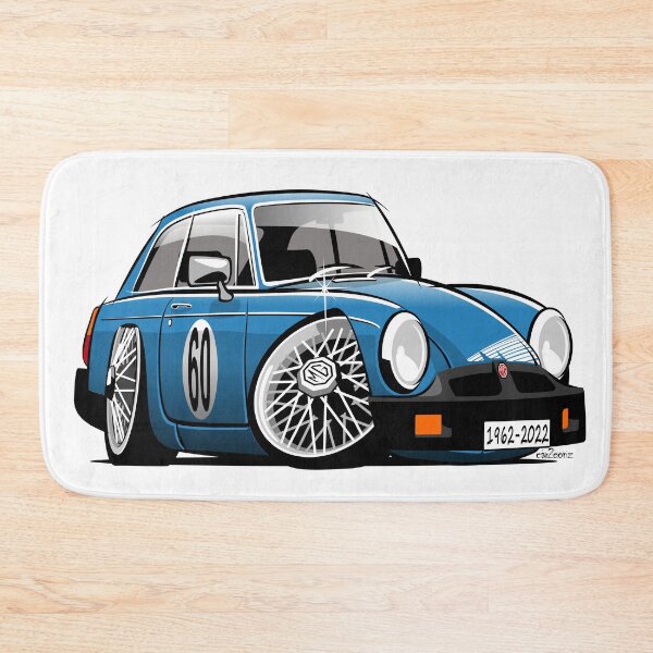 Item preview, MG MGB GT rubber bumper caricature blue designed and sold by car2oonz.