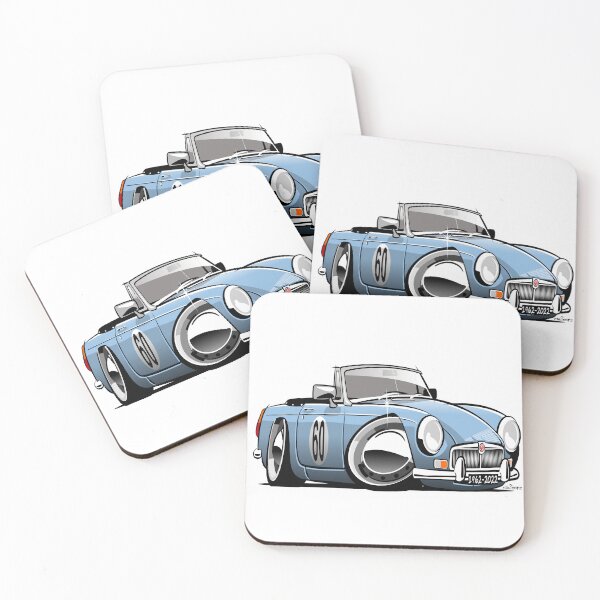 Item preview, MG MGB roadster caricature light blue designed and sold by car2oonz.