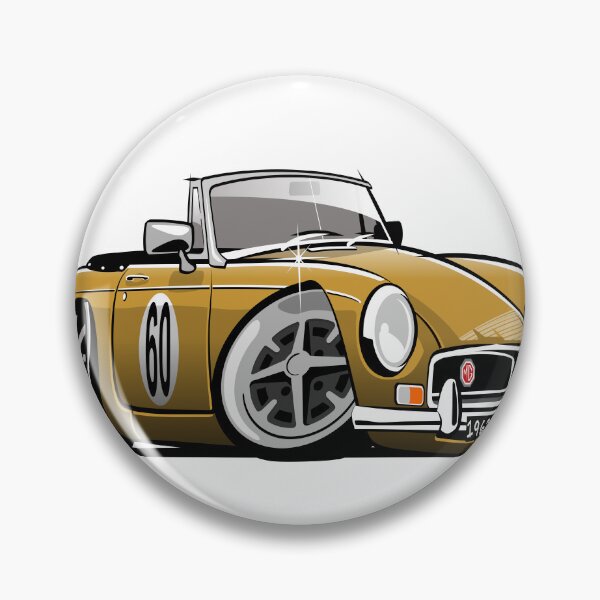 Item preview, MG MGB roadster caricature harvest gold designed and sold by car2oonz.