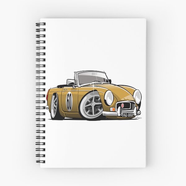 Item preview, MG MGB roadster caricature harvest gold designed and sold by car2oonz.