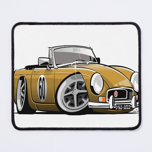 Item preview, MG MGB roadster caricature harvest gold designed and sold by car2oonz.