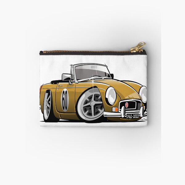 Item preview, MG MGB roadster caricature harvest gold designed and sold by car2oonz.