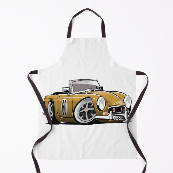Item preview, MG MGB roadster caricature harvest gold designed and sold by car2oonz.