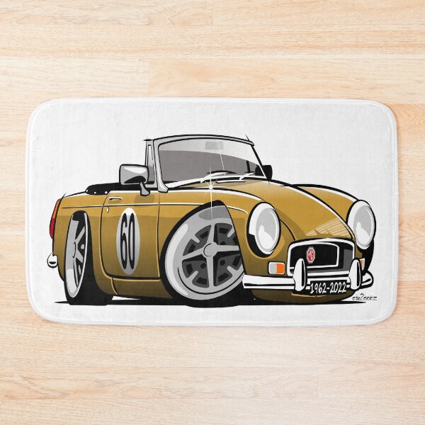Item preview, MG MGB roadster caricature harvest gold designed and sold by car2oonz.